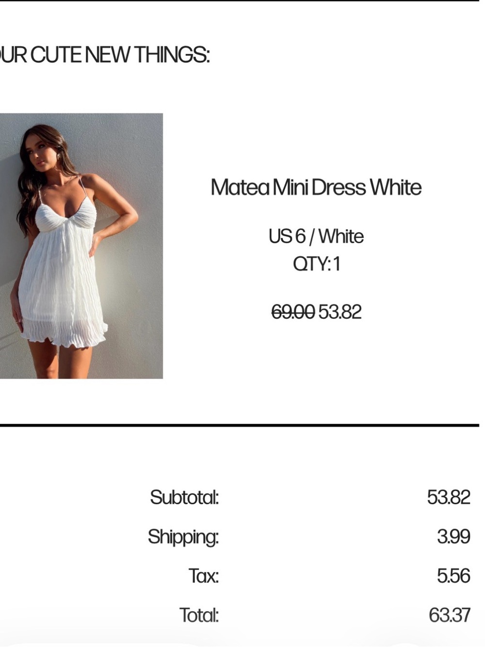 White Mini Dress
